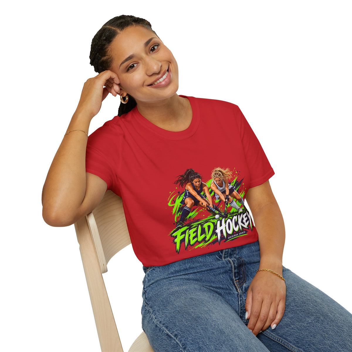 Field Hockey Players Graphic T-Shirt — Neon Action Sports Tee