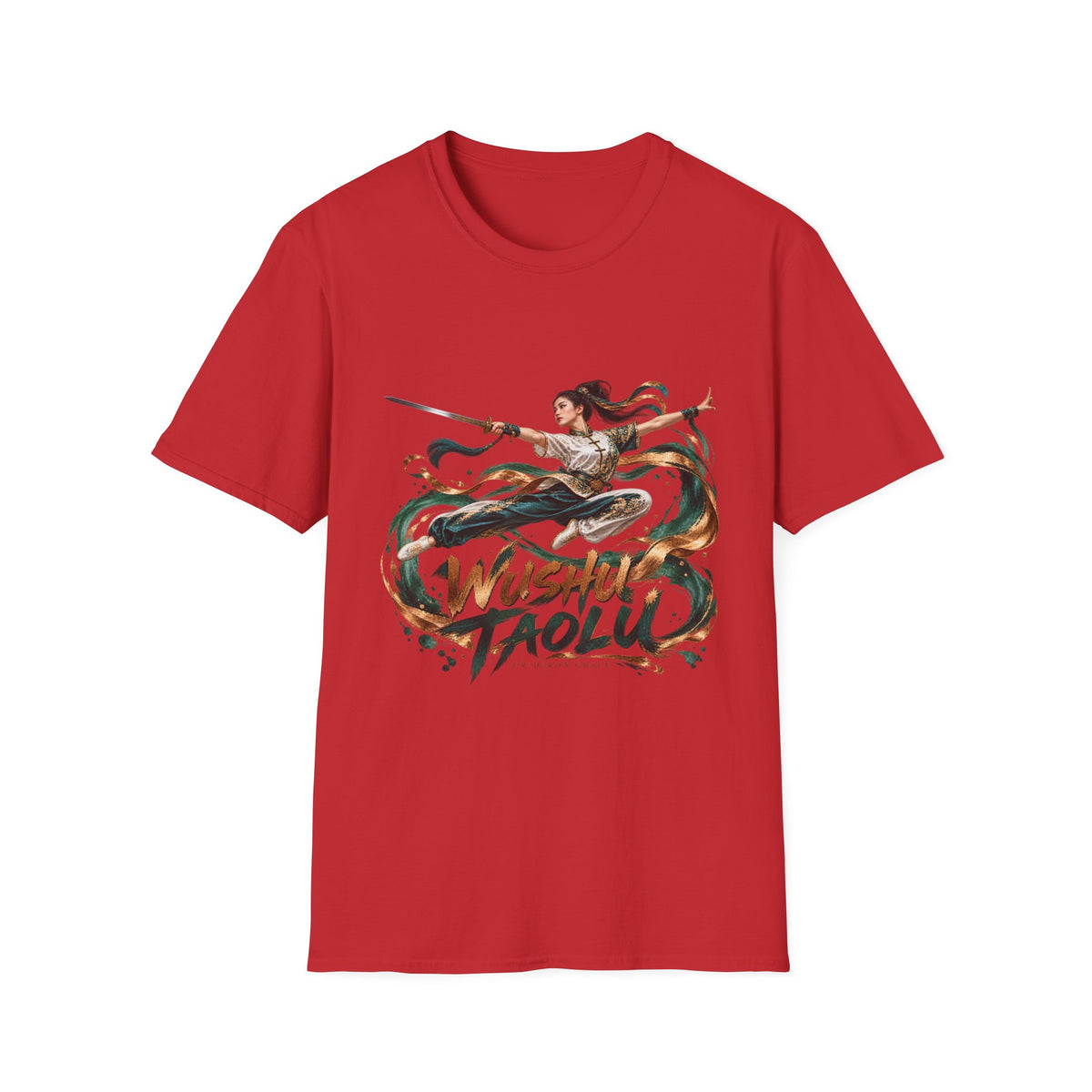 Wushu Taolu Martial Arts T-Shirt — Dynamic Fighter Illustration Tee