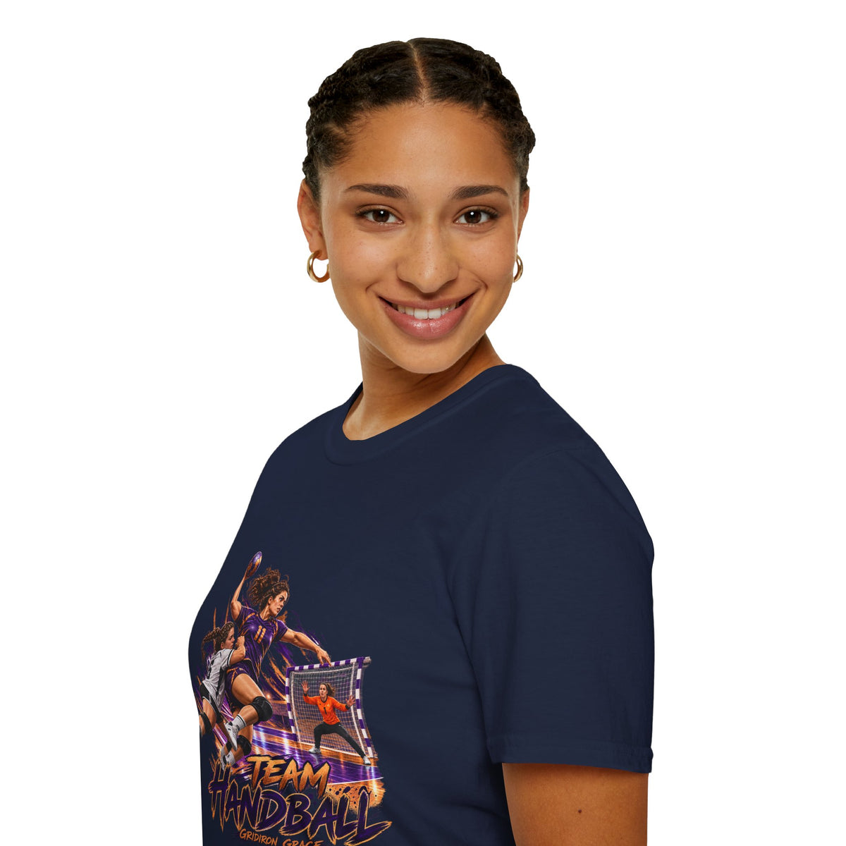Handball Team Graphic T-Shirt — Retro Sports Players Design