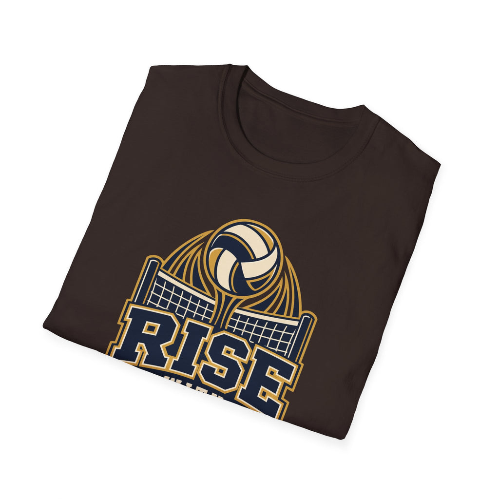 Volleyball "Rise With Grace" T-Shirt — Athletic Team Tee for Players & Fans