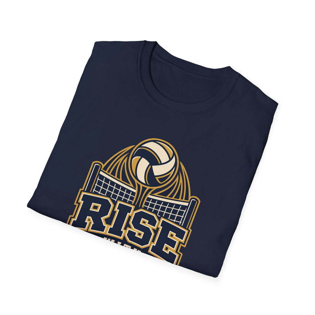Volleyball "Rise With Grace" T-Shirt — Athletic Team Tee for Players & Fans