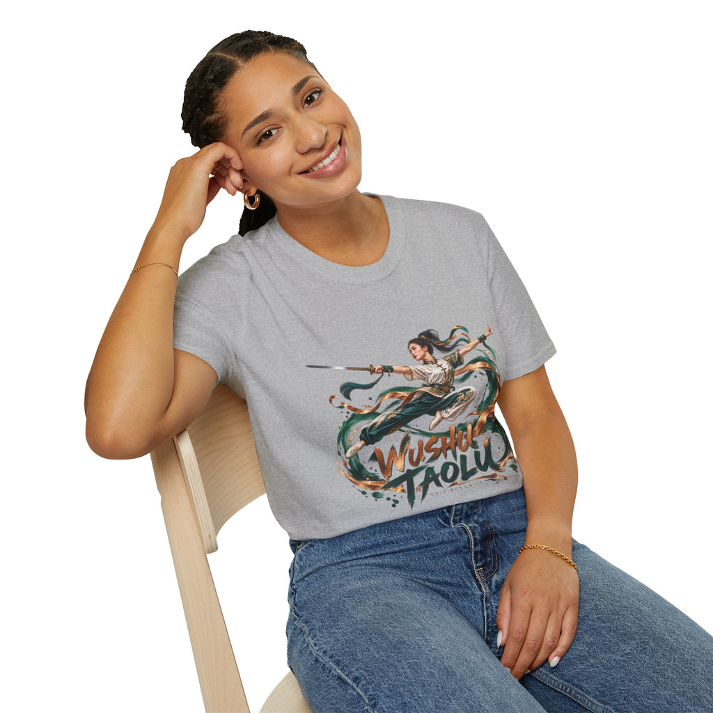 Wushu Taolu Martial Arts T-Shirt — Dynamic Fighter Illustration Tee