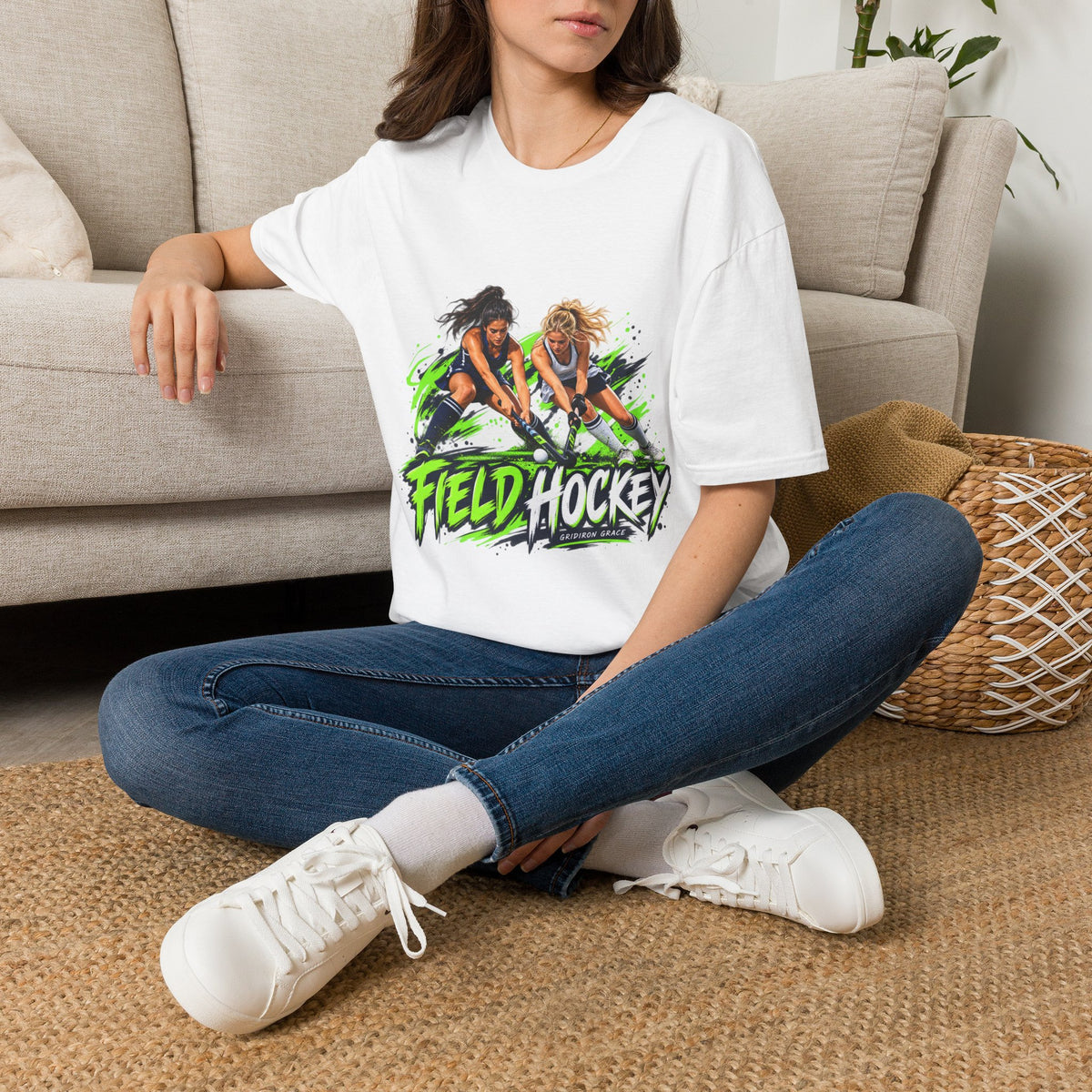 Field Hockey Players Graphic T-Shirt — Neon Action Sports Tee