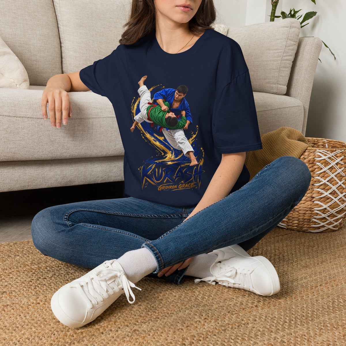 Kurash Wrestling T-Shirt — Traditional Kurash Throw Graphic Tee