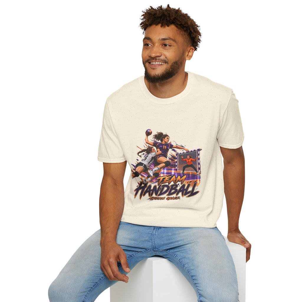 Handball Team Graphic T-Shirt — Retro Sports Players Design