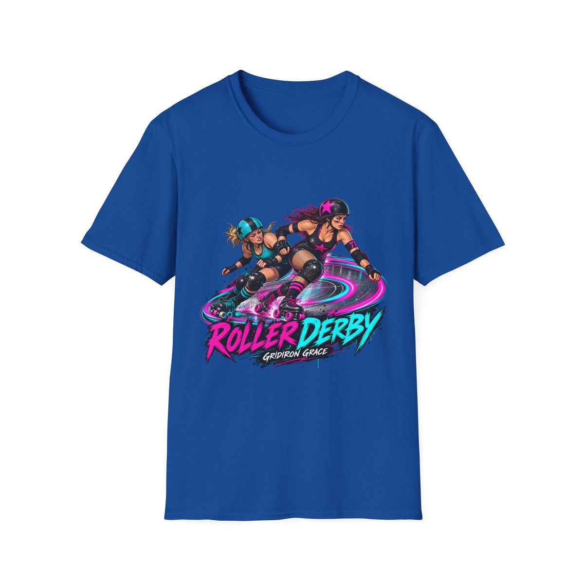 Roller Derby Graphic T-Shirt — Neon Skate Team “Roller Derby” Design
