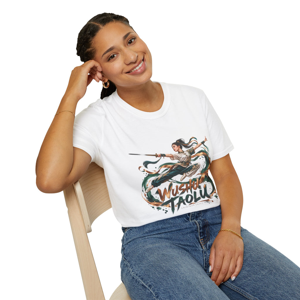 Wushu Taolu Martial Arts T-Shirt — Dynamic Fighter Illustration Tee