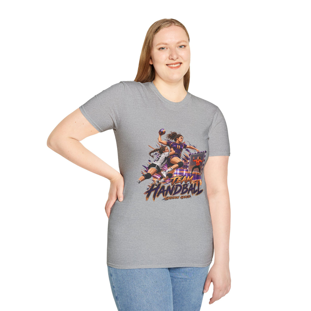 Handball Team Graphic T-Shirt — Retro Sports Players Design