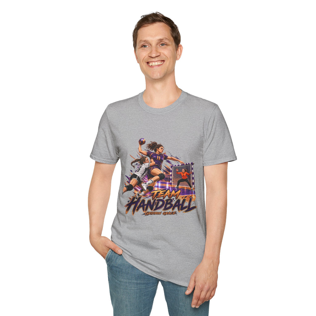 Handball Team Graphic T-Shirt — Retro Sports Players Design