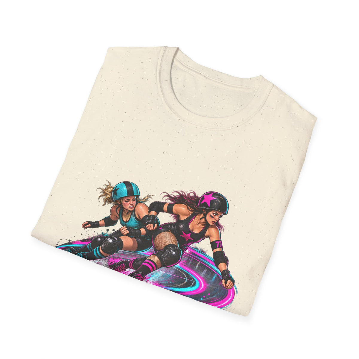 Roller Derby Graphic T-Shirt — Neon Skate Team “Roller Derby” Design