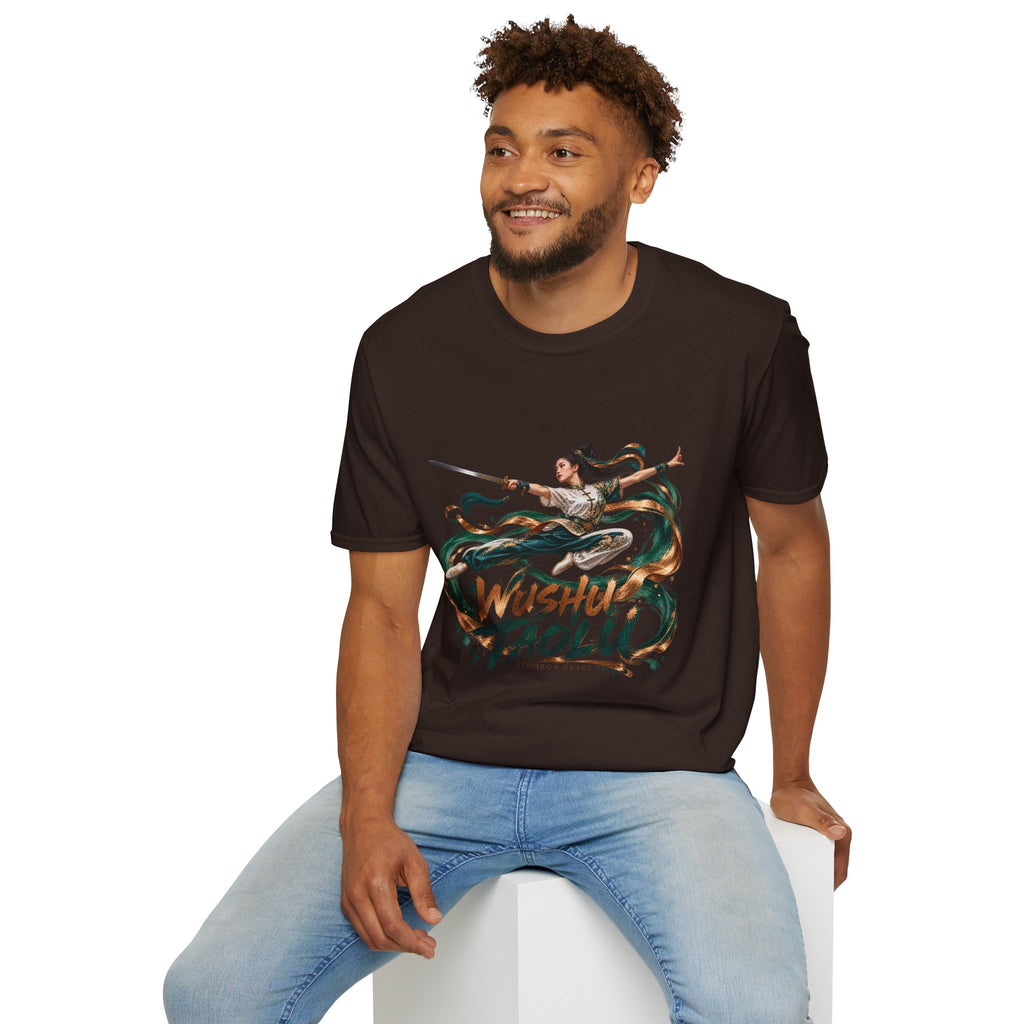 Wushu Taolu Martial Arts T-Shirt — Dynamic Fighter Illustration Tee