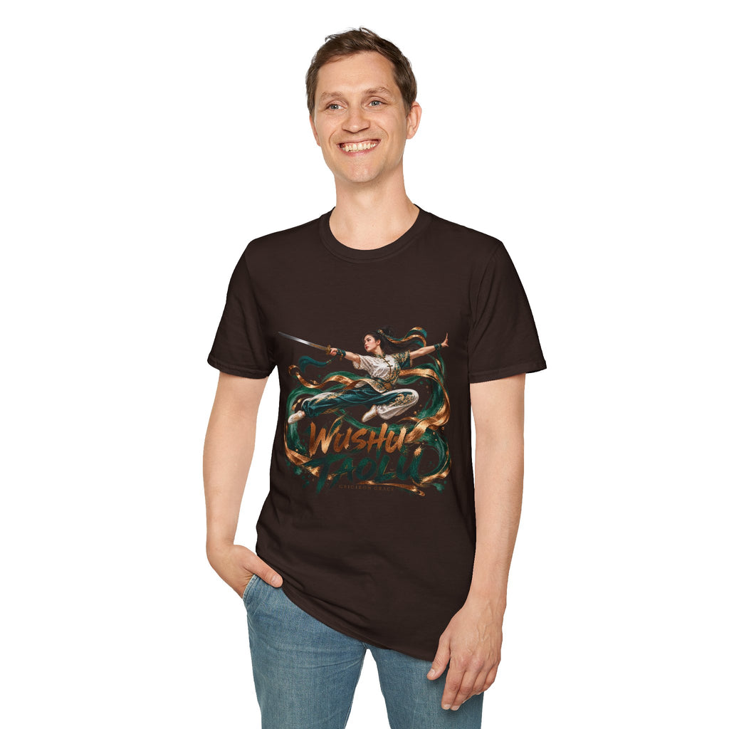 Wushu Taolu Martial Arts T-Shirt — Dynamic Fighter Illustration Tee