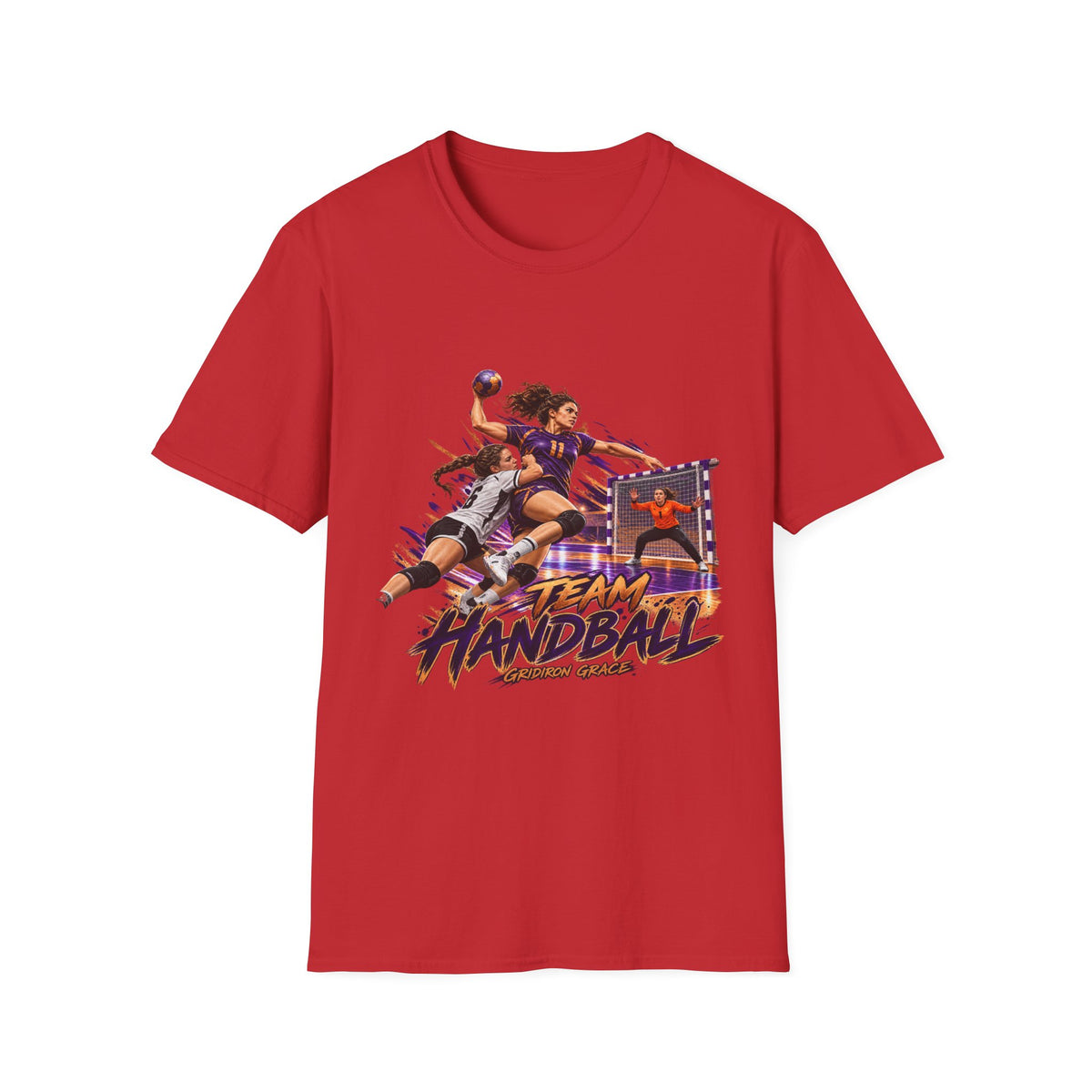 Handball Team Graphic T-Shirt — Retro Sports Players Design