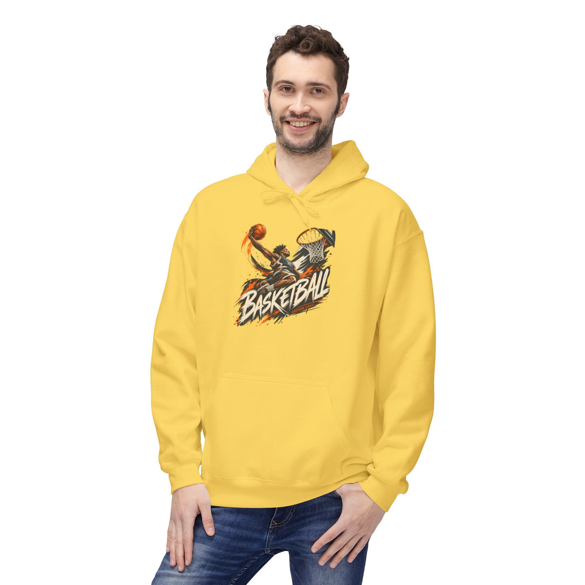 Basketball Graphic Hoodie — Retro Slam Dunk Pullover for Players & Fans