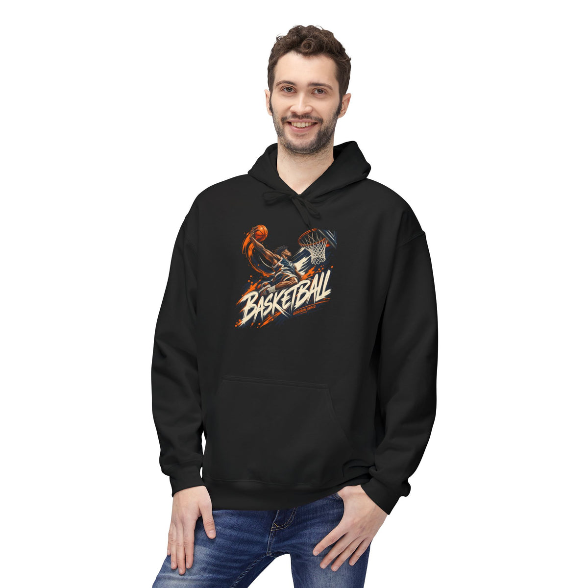 Basketball Graphic Hoodie — Retro Slam Dunk Pullover for Players & Fans