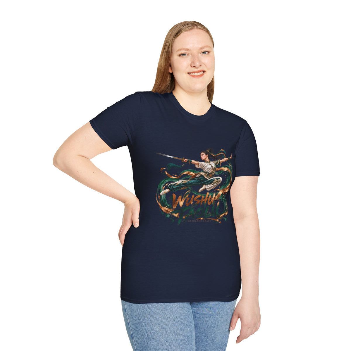 Wushu Taolu Martial Arts T-Shirt — Dynamic Fighter Illustration Tee