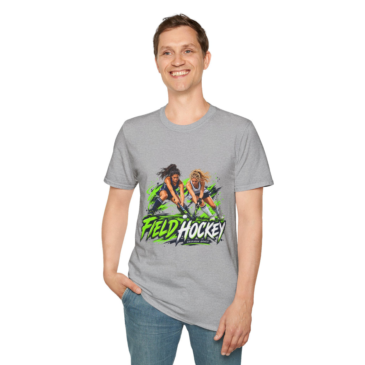 Field Hockey Players Graphic T-Shirt — Neon Action Sports Tee