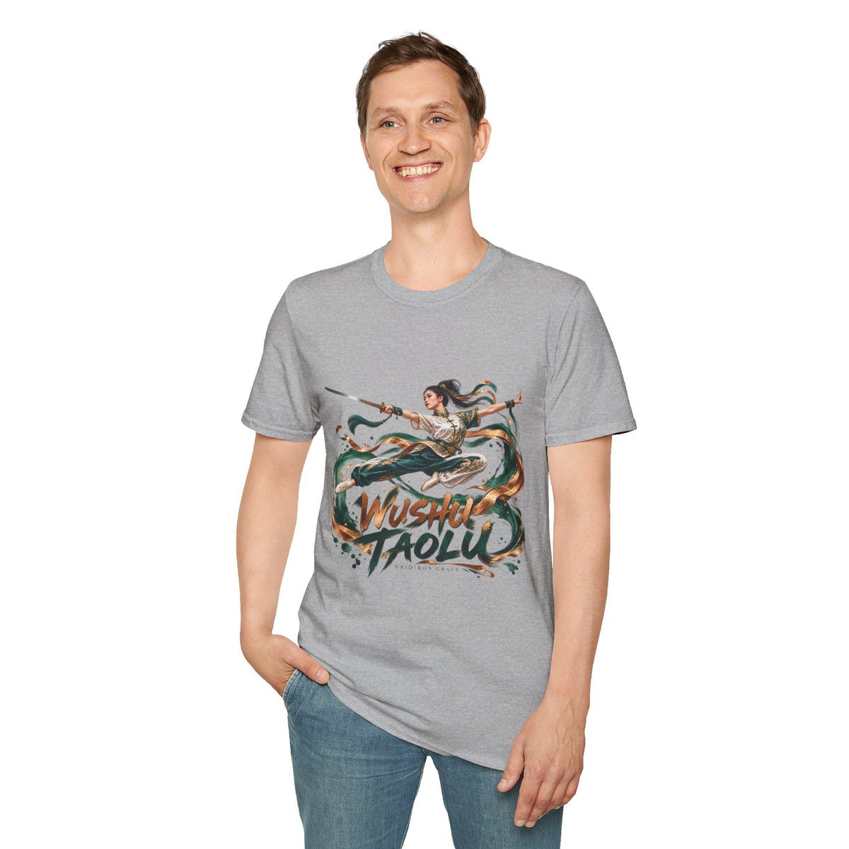Wushu Taolu Martial Arts T-Shirt — Dynamic Fighter Illustration Tee