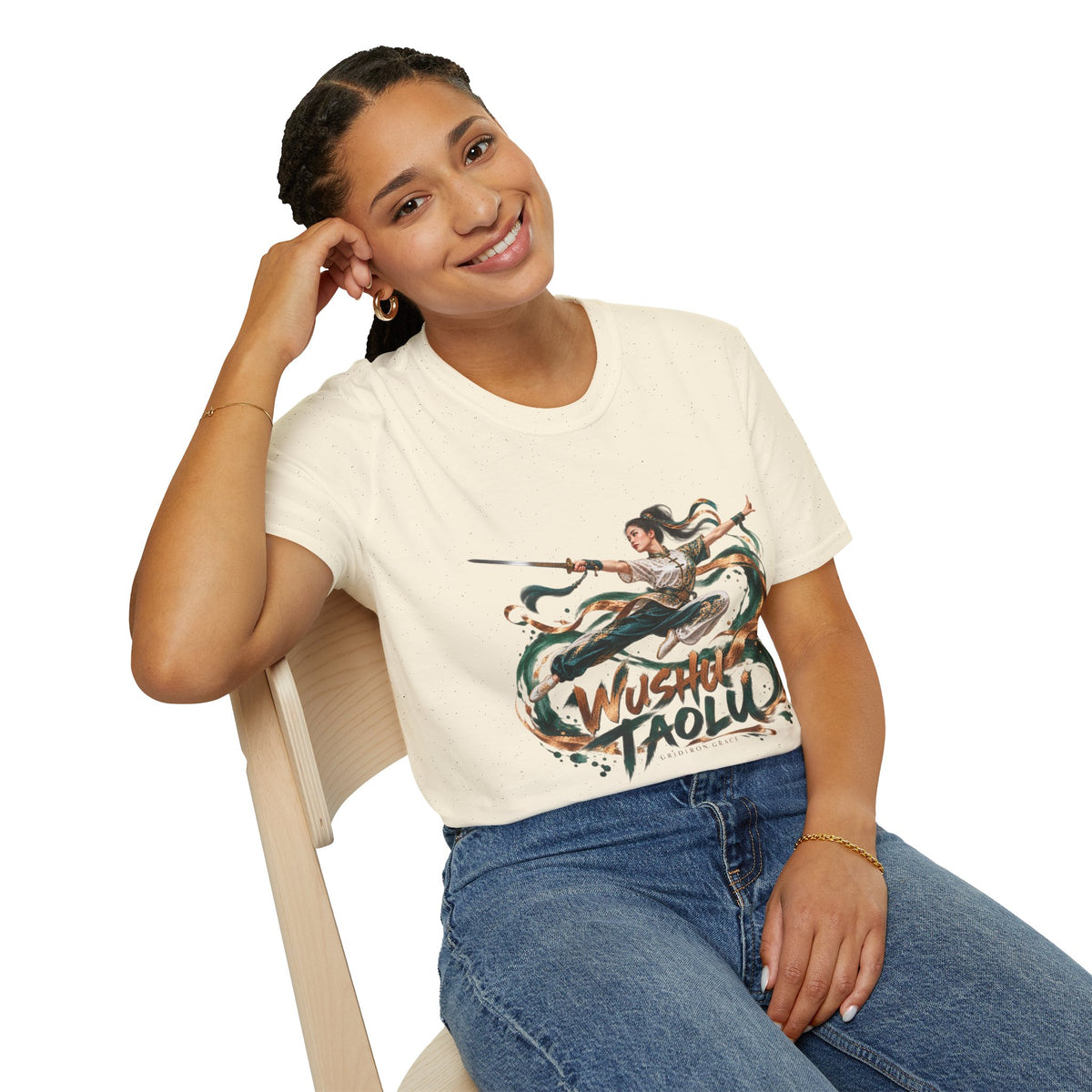 Wushu Taolu Martial Arts T-Shirt — Dynamic Fighter Illustration Tee