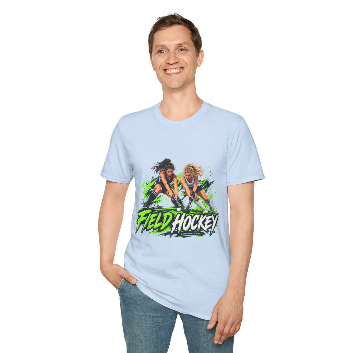 Field Hockey Players Graphic T-Shirt — Neon Action Sports Tee