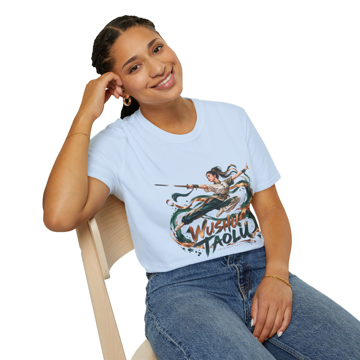 Wushu Taolu Martial Arts T-Shirt — Dynamic Fighter Illustration Tee