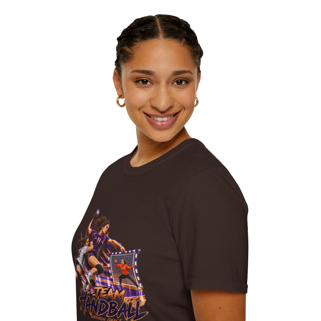 Handball Team Graphic T-Shirt — Retro Sports Players Design