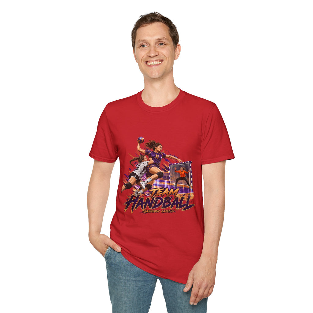 Handball Team Graphic T-Shirt — Retro Sports Players Design