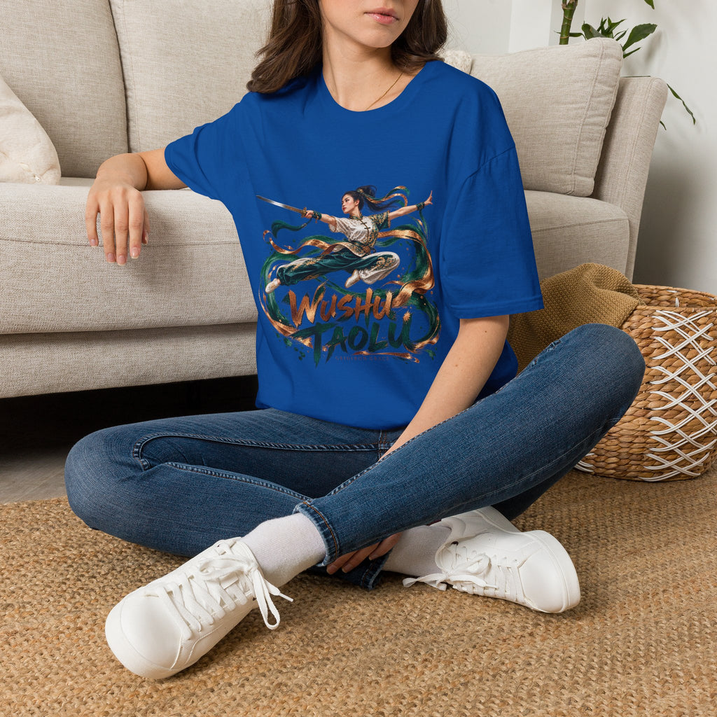 Wushu Taolu Martial Arts T-Shirt — Dynamic Fighter Illustration Tee
