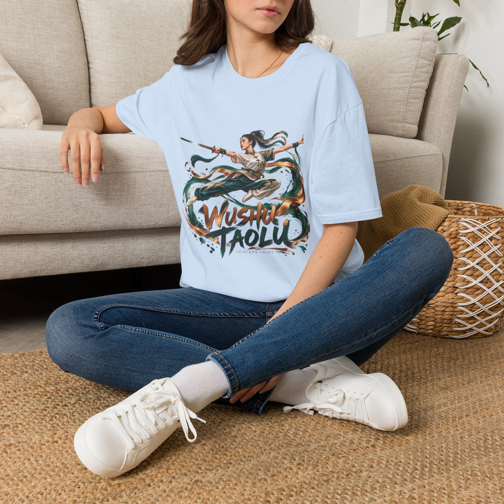 Wushu Taolu Martial Arts T-Shirt — Dynamic Fighter Illustration Tee