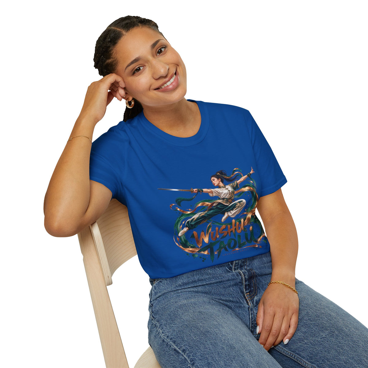 Wushu Taolu Martial Arts T-Shirt — Dynamic Fighter Illustration Tee