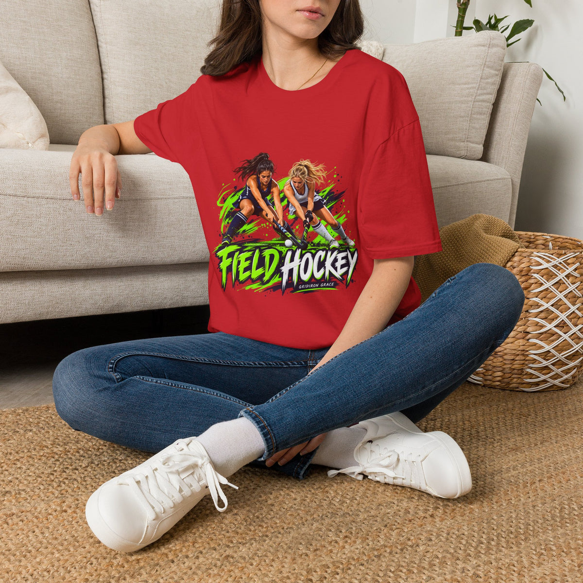 Field Hockey Players Graphic T-Shirt — Neon Action Sports Tee
