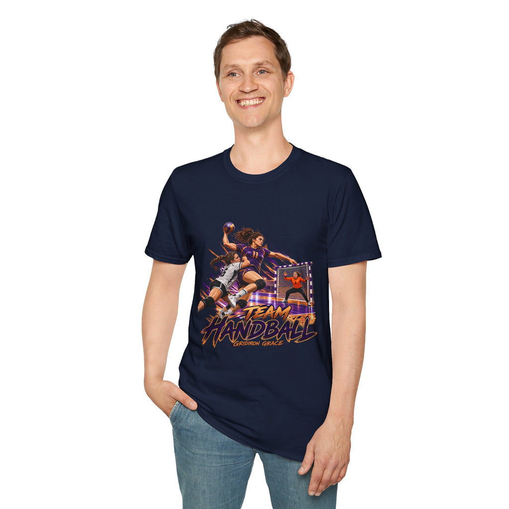 Handball Team Graphic T-Shirt — Retro Sports Players Design