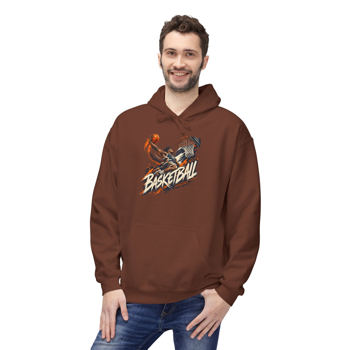 Basketball Graphic Hoodie — Retro Slam Dunk Pullover for Players & Fans
