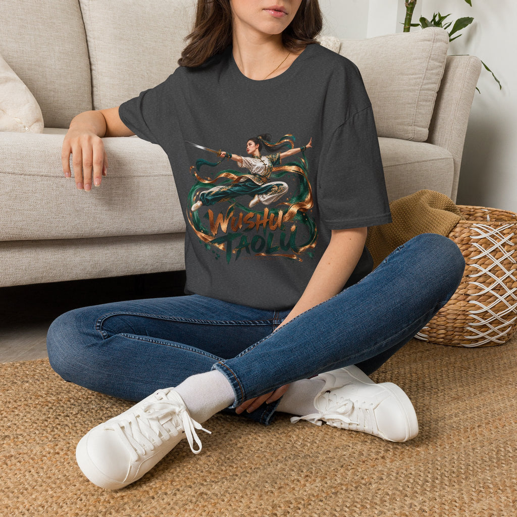 Wushu Taolu Martial Arts T-Shirt — Dynamic Fighter Illustration Tee