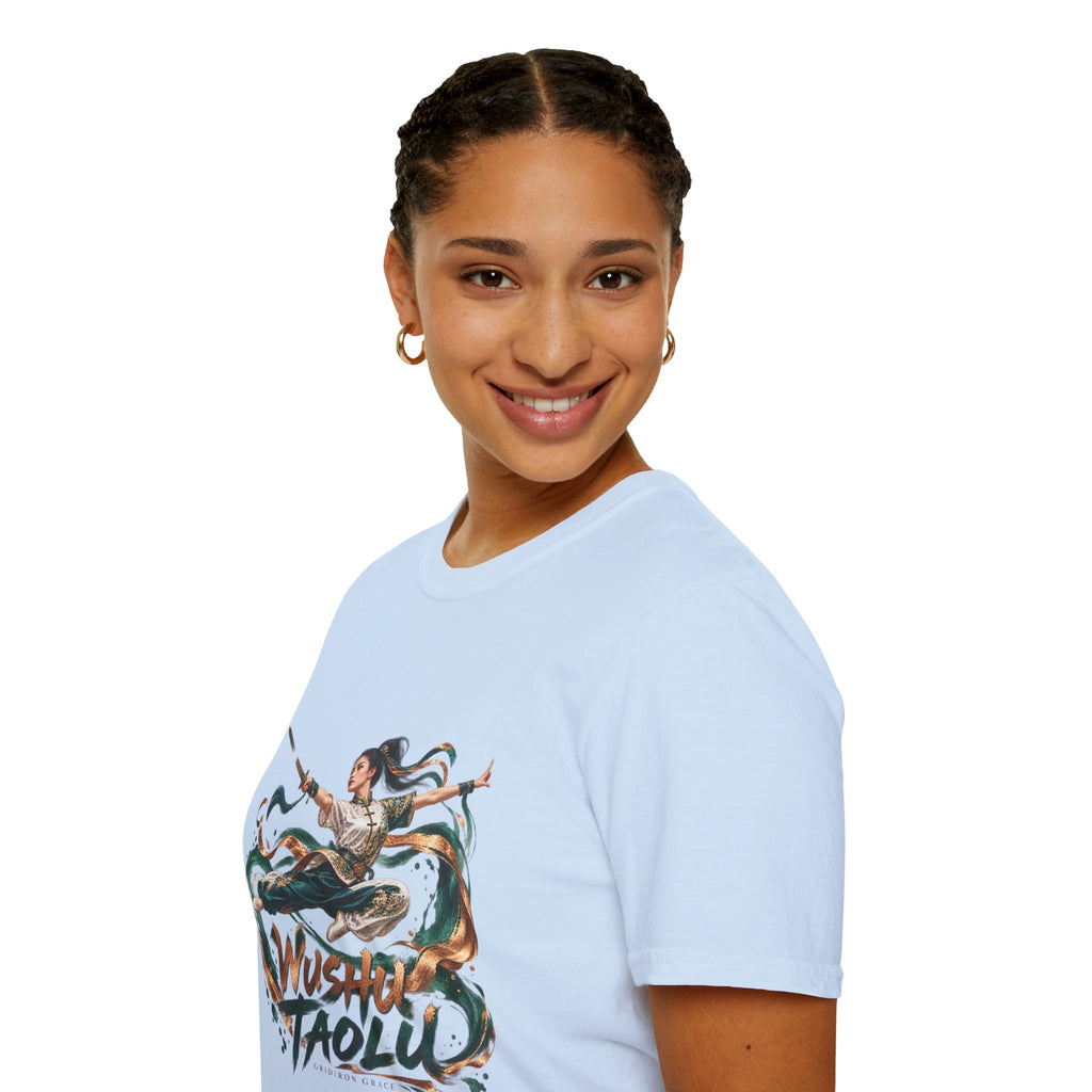 Wushu Taolu Martial Arts T-Shirt — Dynamic Fighter Illustration Tee
