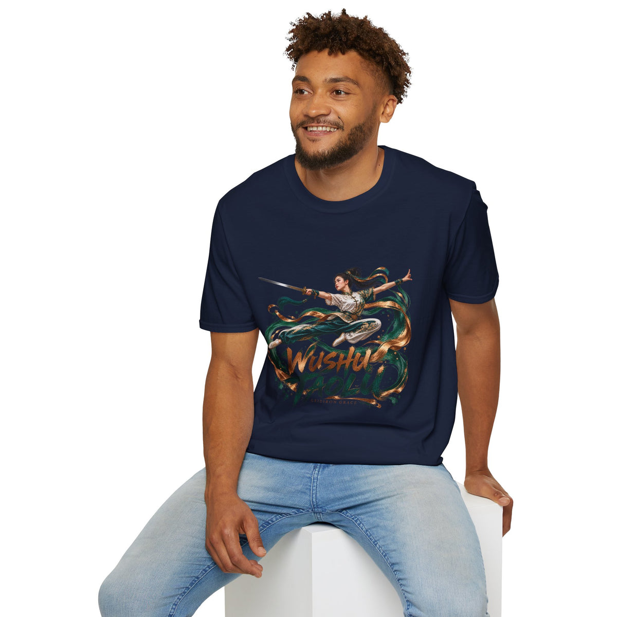 Wushu Taolu Martial Arts T-Shirt — Dynamic Fighter Illustration Tee