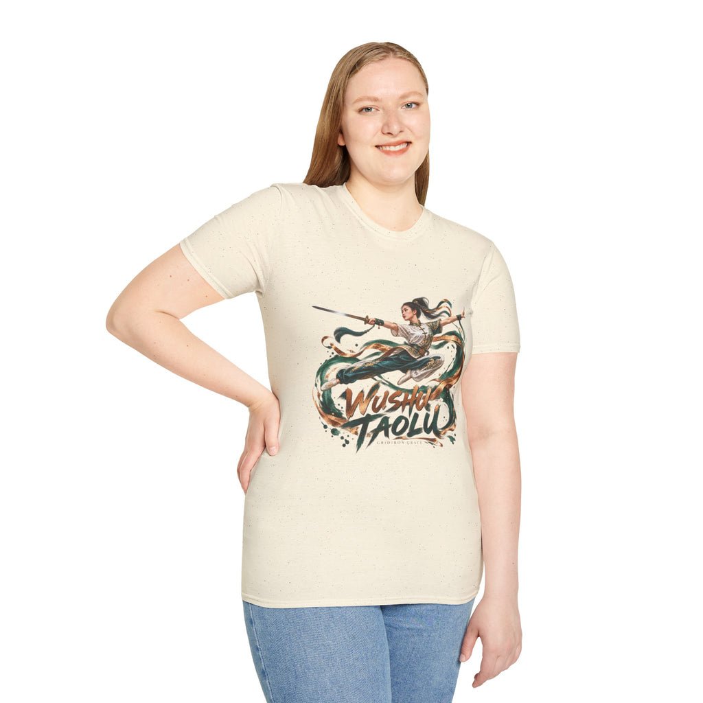 Wushu Taolu Martial Arts T-Shirt — Dynamic Fighter Illustration Tee