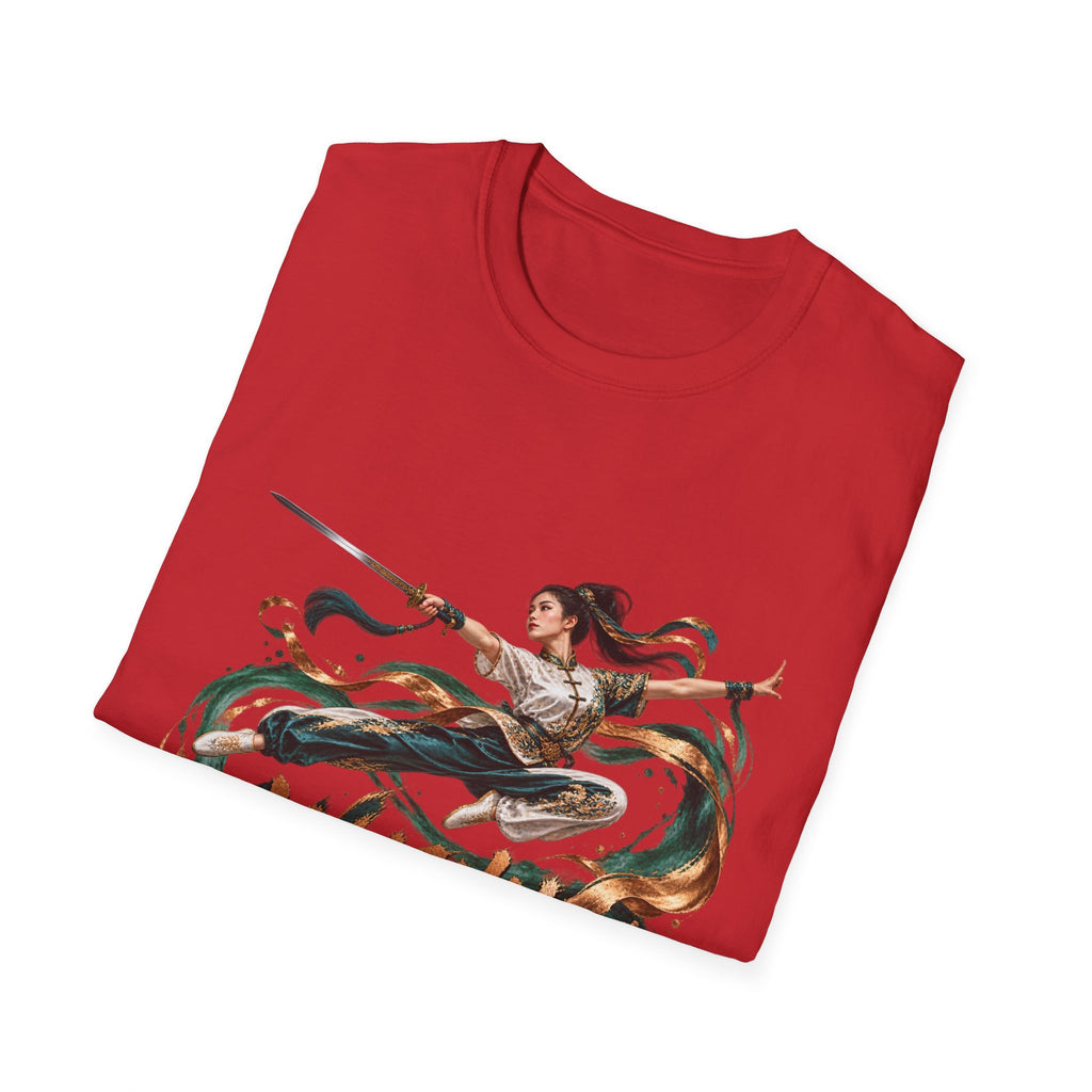 Wushu Taolu Martial Arts T-Shirt — Dynamic Fighter Illustration Tee