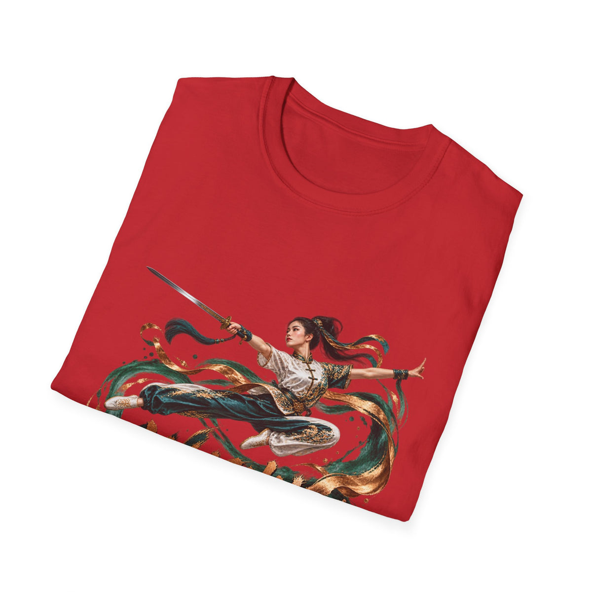 Wushu Taolu Martial Arts T-Shirt — Dynamic Fighter Illustration Tee
