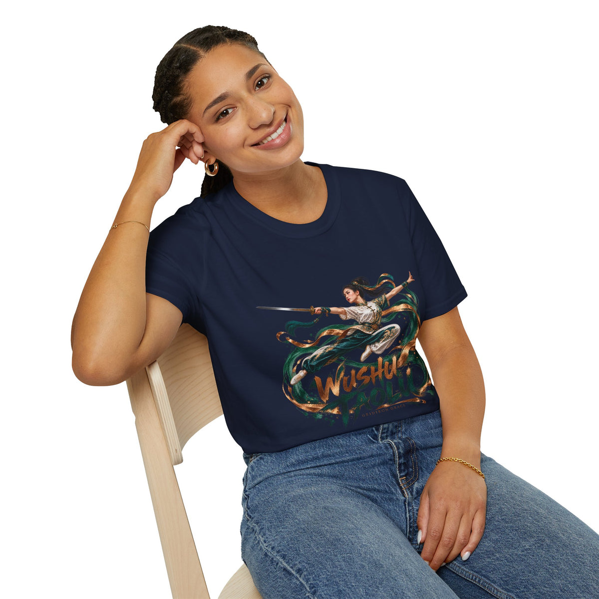 Wushu Taolu Martial Arts T-Shirt — Dynamic Fighter Illustration Tee