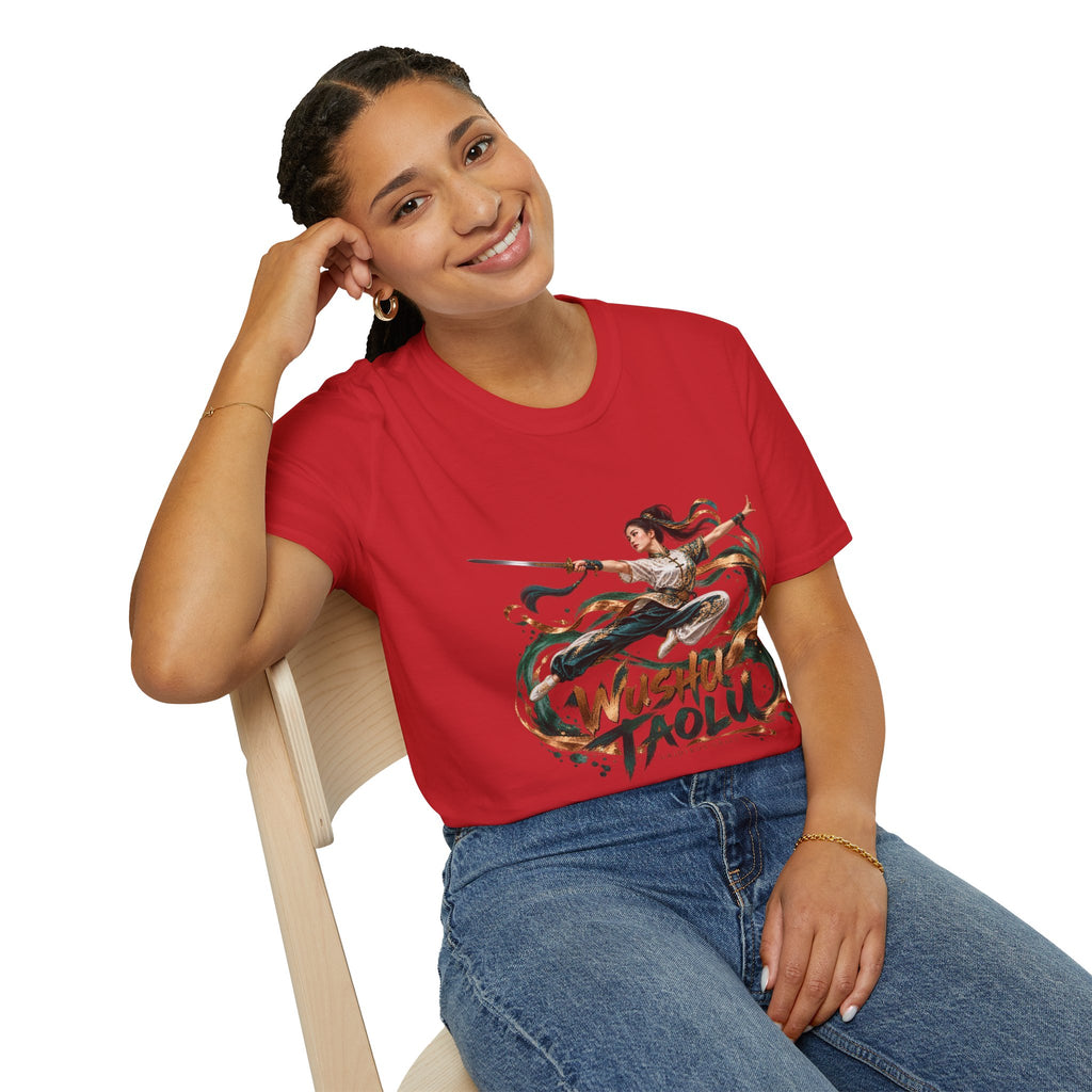 Wushu Taolu Martial Arts T-Shirt — Dynamic Fighter Illustration Tee