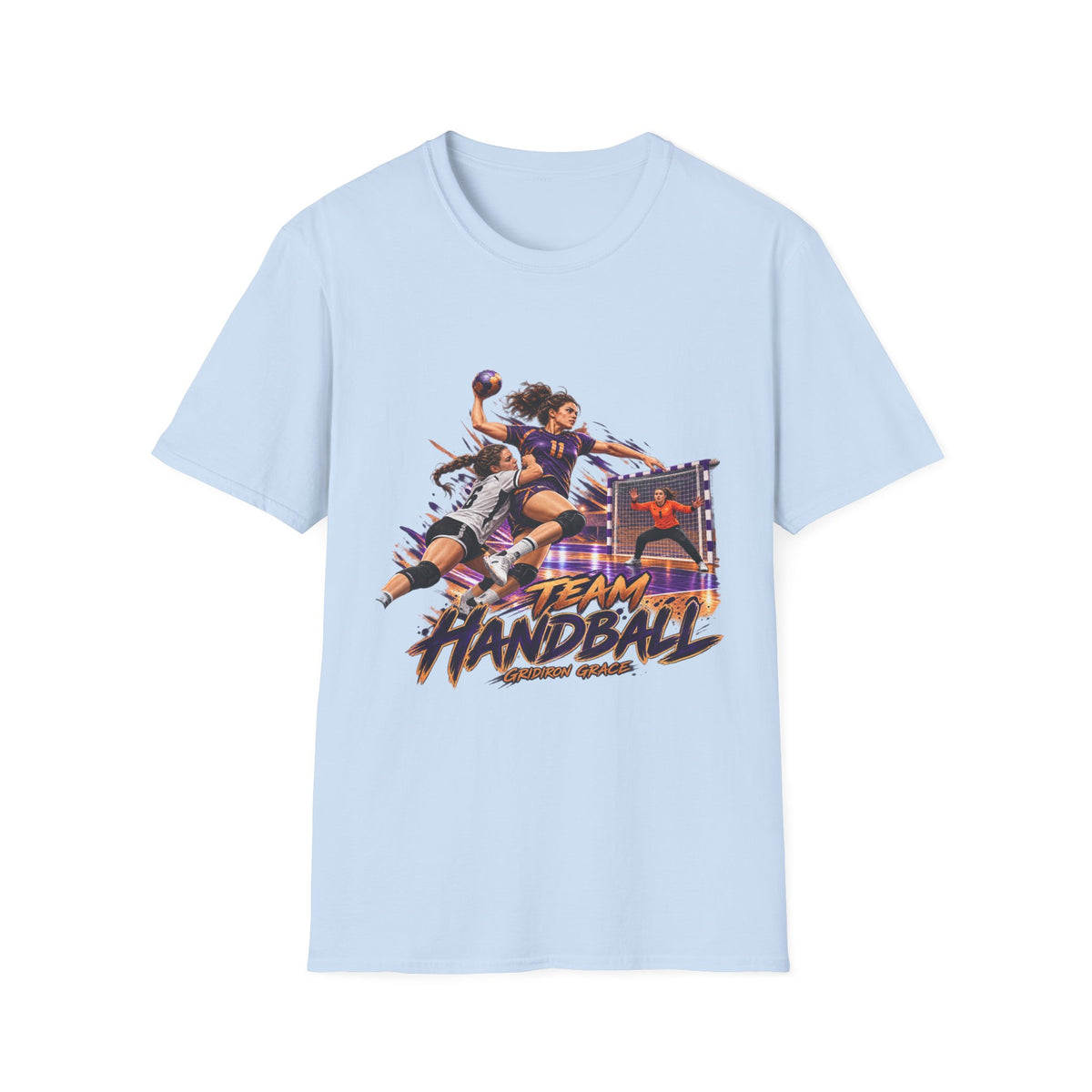 Handball Team Graphic T-Shirt — Retro Sports Players Design