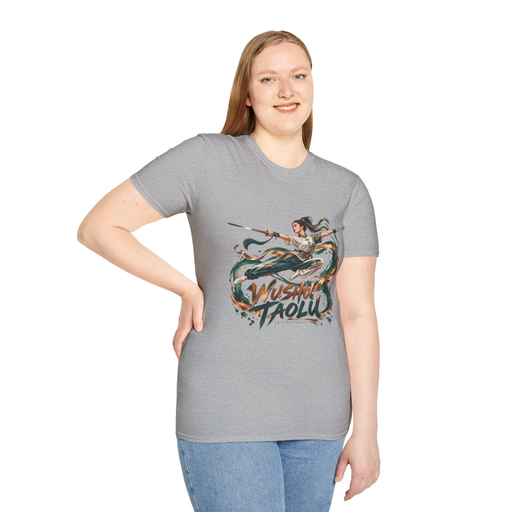 Wushu Taolu Martial Arts T-Shirt — Dynamic Fighter Illustration Tee