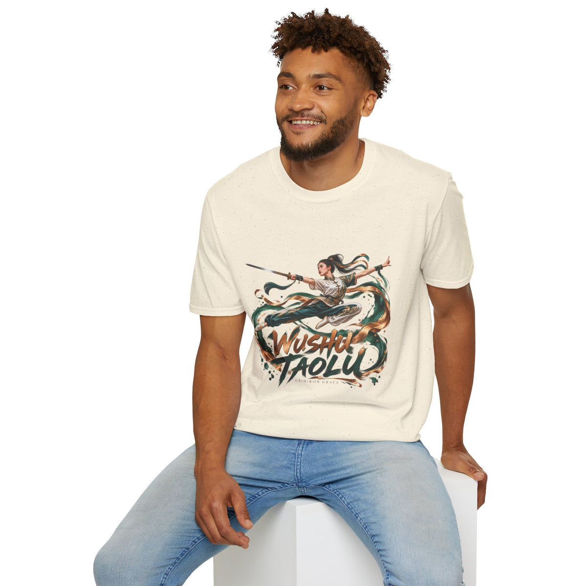 Wushu Taolu Martial Arts T-Shirt — Dynamic Fighter Illustration Tee