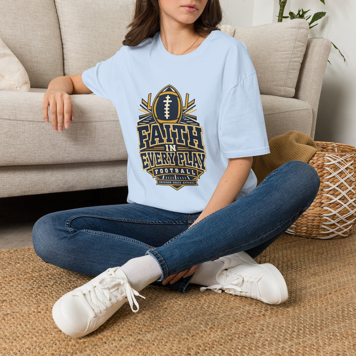 Faith in Every Play Football T-Shirt