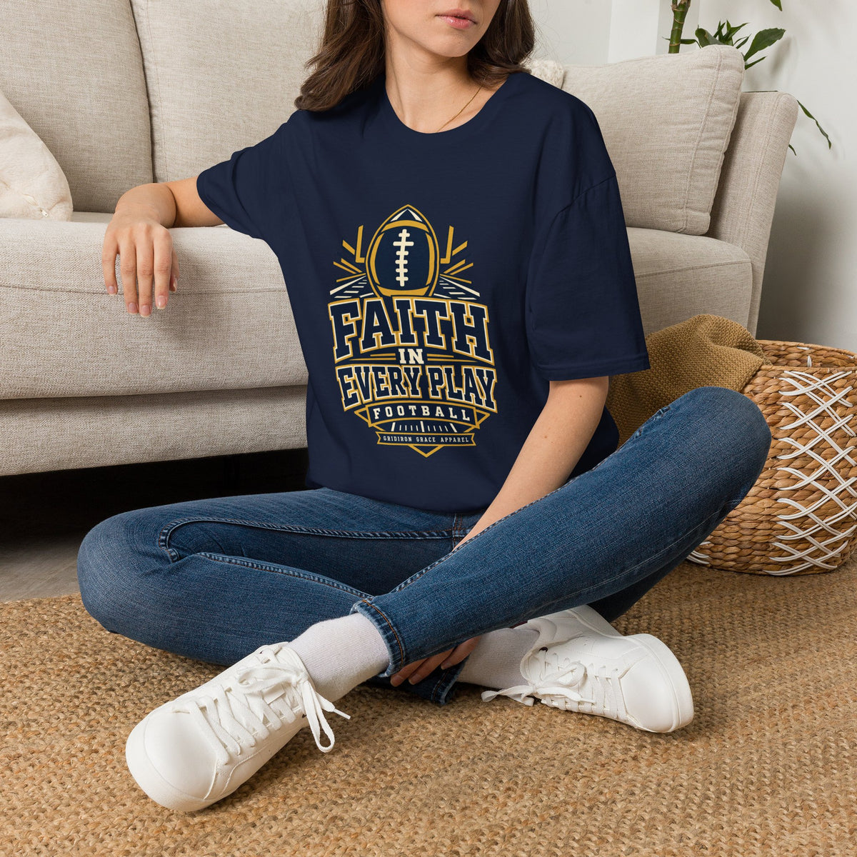 Faith in Every Play Football T-Shirt