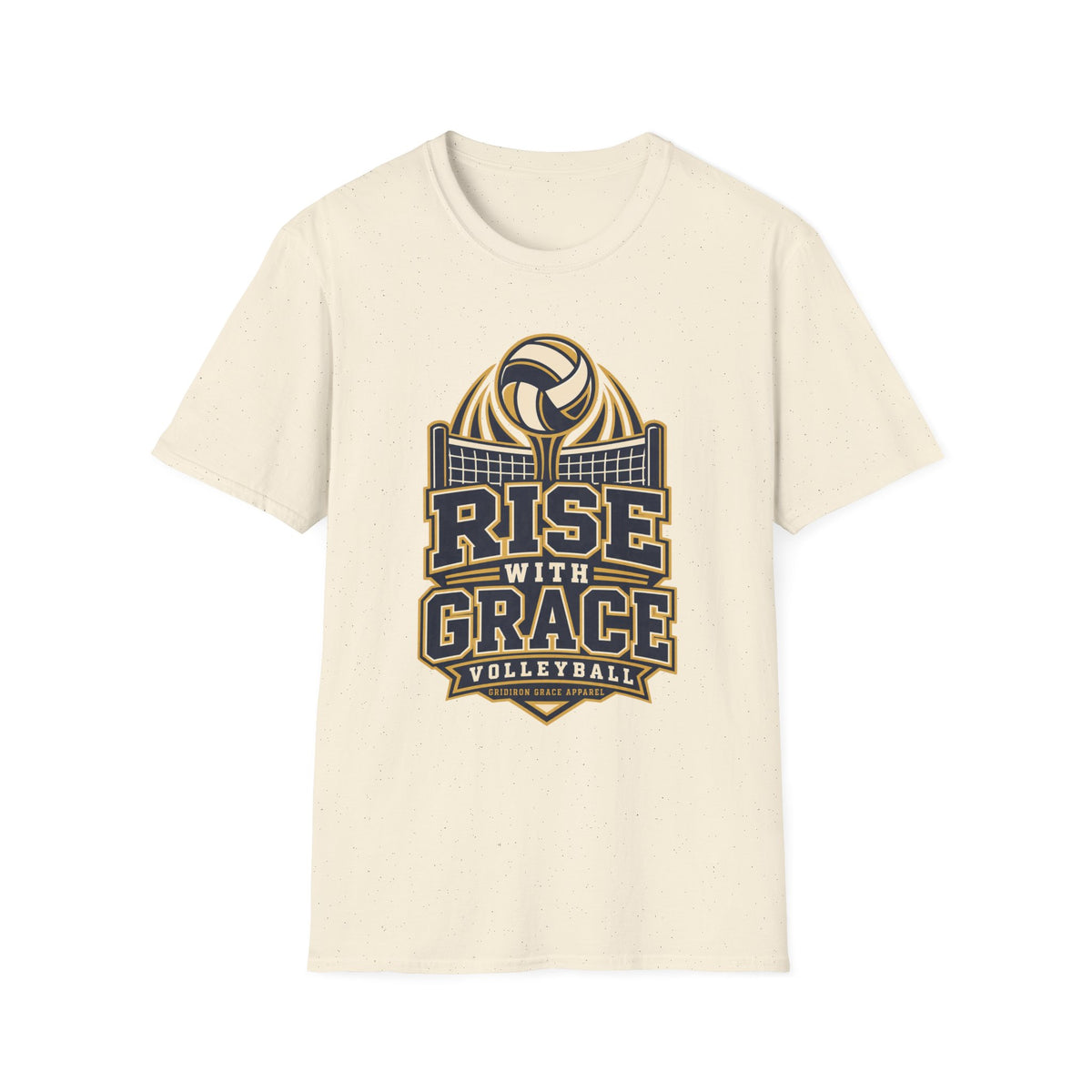 Volleyball "Rise With Grace" T-Shirt — Athletic Team Tee for Players & Fans