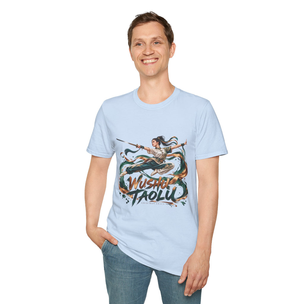 Wushu Taolu Martial Arts T-Shirt — Dynamic Fighter Illustration Tee