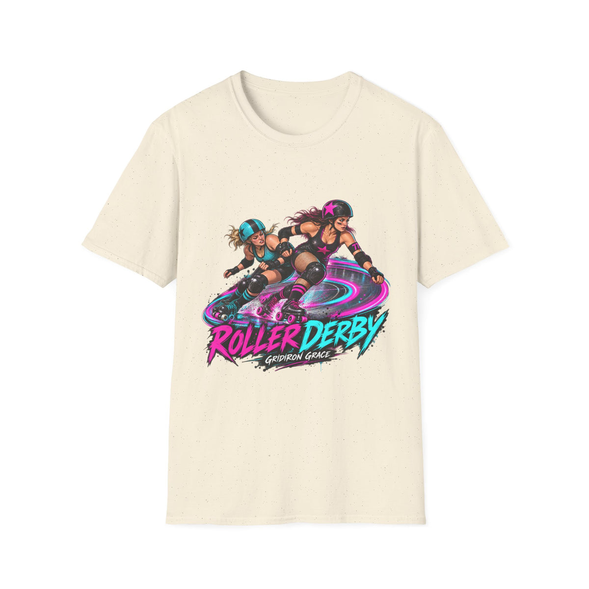 Roller Derby Graphic T-Shirt — Neon Skate Team “Roller Derby” Design