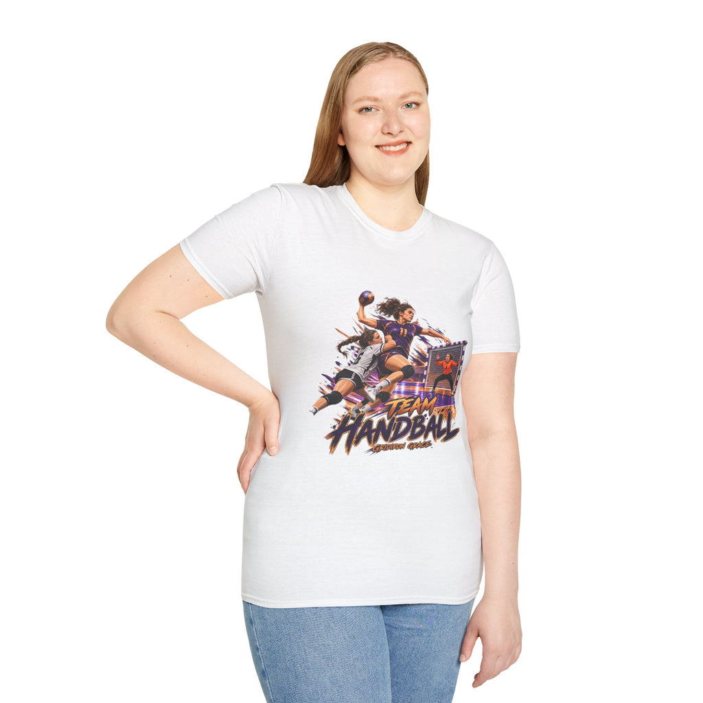 Handball Team Graphic T-Shirt — Retro Sports Players Design